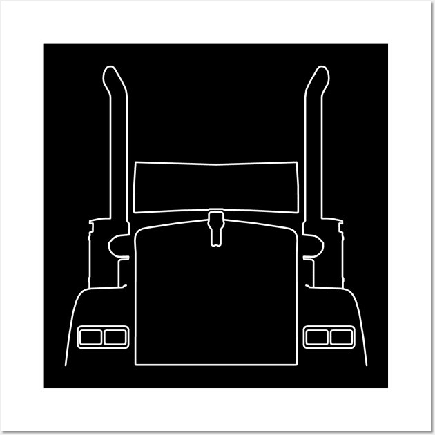 Kenworth truck outline graphic (white) Wall Art by soitwouldseem